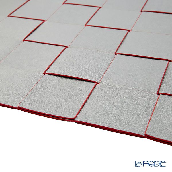 トルコ雑貨 アルテペレ 長方形 プレースマット／ランチョンマット シルバー／ブラック 31.5×44cm PVC加工合皮製 撥水加工