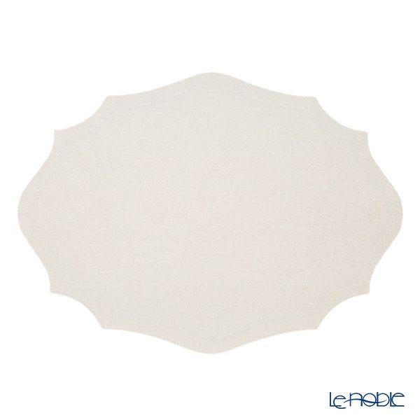 トルコ雑貨 アルテペレ カーリー プレースマット／ランチョンマット デニム調 ホワイト／シルバー 35×48cm PVC加工合皮製 撥水加工