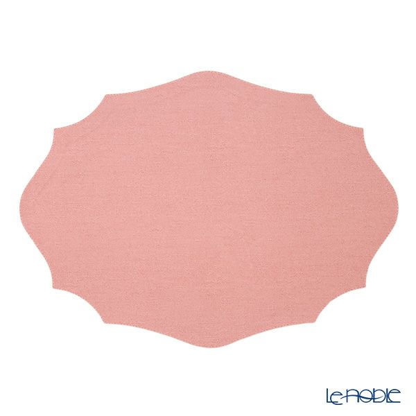 トルコ雑貨 アルテペレ カーリー プレースマット／ランチョンマット デニム調 ピンク／ホワイト 35×48cm PVC加工合皮製 撥水加工