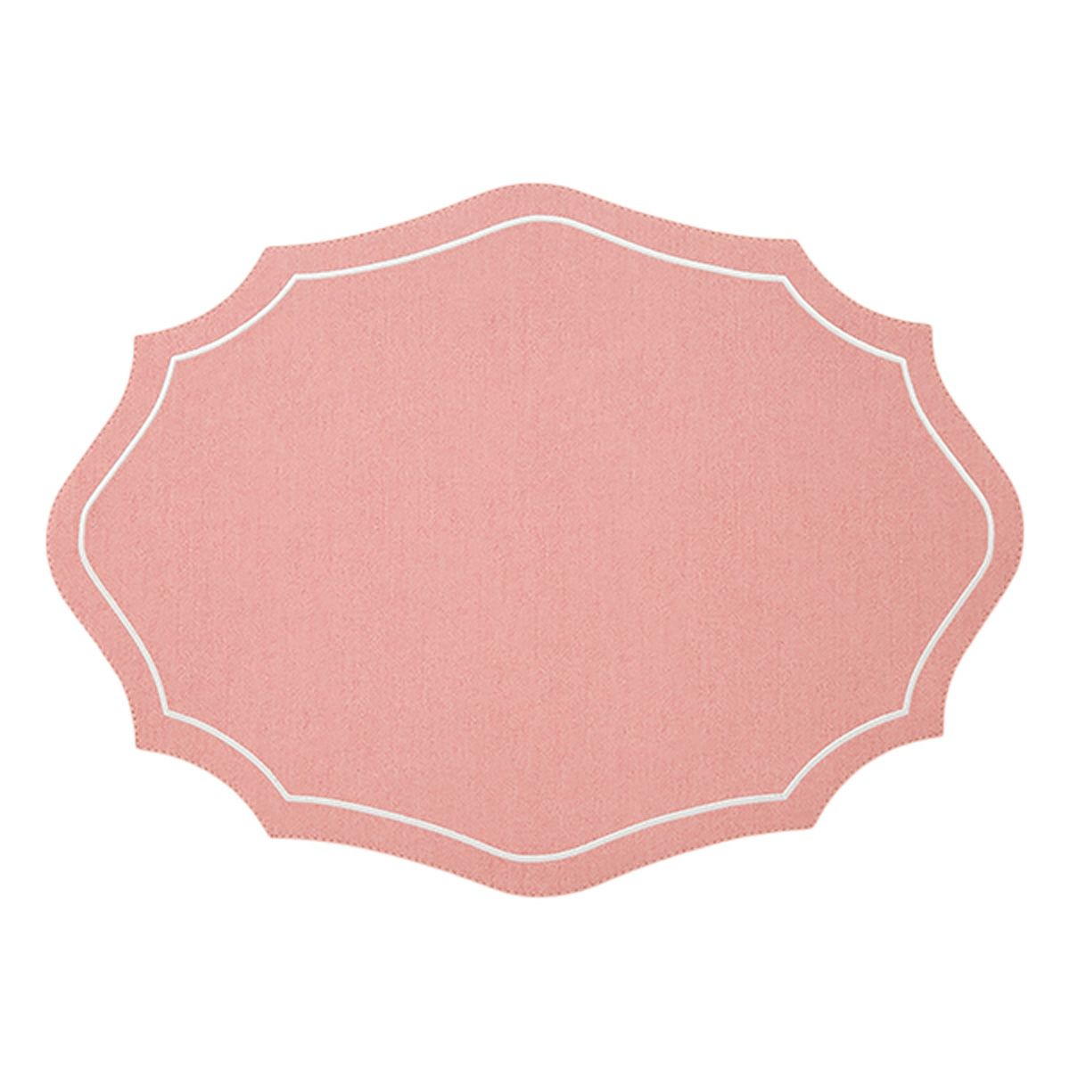 トルコ雑貨 アルテペレ カーリー プレースマット／ランチョンマット デニム調 ピンク／ホワイト 35×48cm PVC加工合皮製 撥水加工