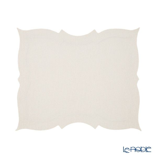 トルコ雑貨 アルテペレ バタフライ プレースマット／ランチョンマット デニム調 ホワイト／グレー 刺繍ラメ入り 38cm PVC加工合皮製 撥水加工