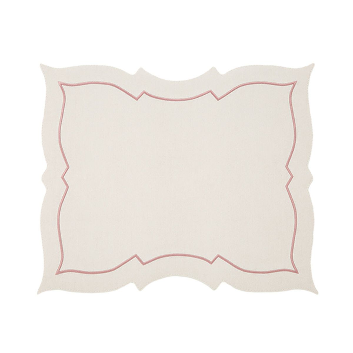 トルコ雑貨 アルテペレ バタフライ プレースマット／ランチョンマット デニム調 ホワイト／ピンク 38cm PVC加工合皮製 撥水加工