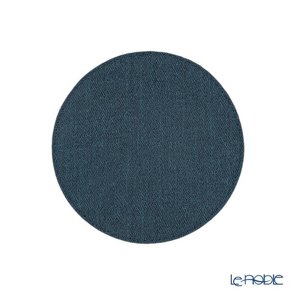 トルコ雑貨 アルテペレ チェーン コースター 11.5cm 5枚セット デニム調 ネイビー／ホワイト PVC加工合皮製 撥水加工