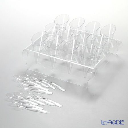 ソリア（solia） パーティー プチコーン12個＆スプーン12個＆スタンド付パーティセット クリア PJ00124