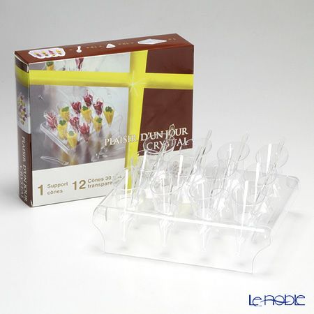 ソリア（solia） パーティー プチコーン12個＆スプーン12個＆スタンド付パーティセット クリア PJ00124