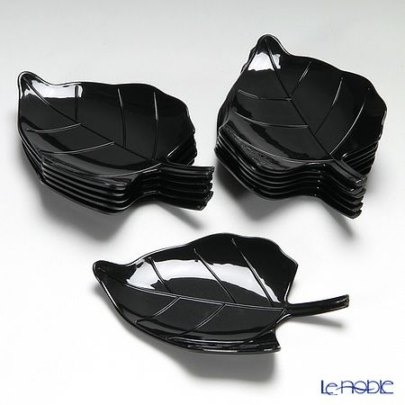 ソリア（solia） パーティー リーフプレート ブラック F02017 12個入