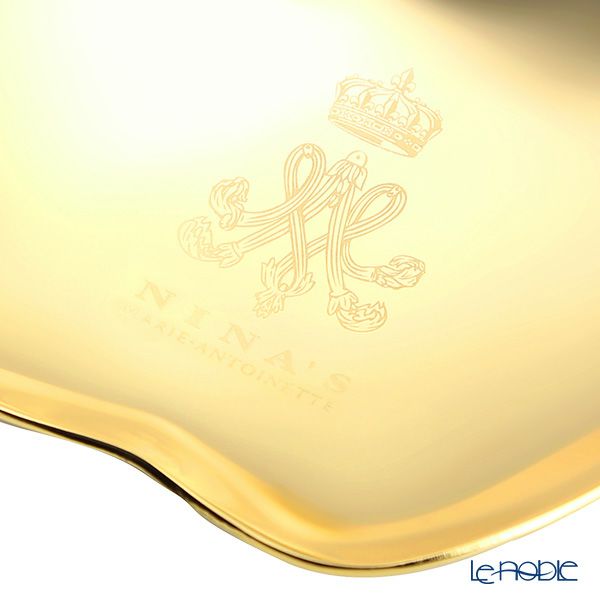 ニナス オリジナル マリーアントワネット クイーンズ ゴールドコレクション アップル（りんご）型 ミニトレイ 9cm ステンレス製 24金メッキ