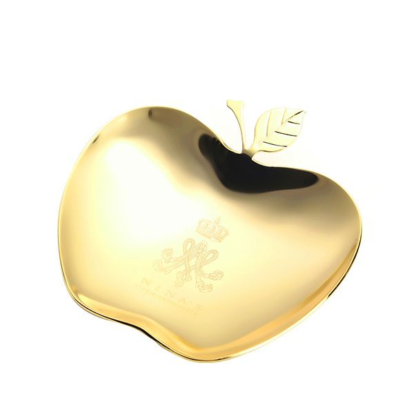 ニナス オリジナル マリーアントワネット クイーンズ ゴールドコレクション アップル（りんご）型 ミニトレイ 9cm ステンレス製 24金メッキ