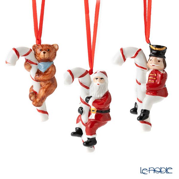 ビレロイ＆ボッホ（Villeroy＆Boch） ノスタルジックオーナメント オーナメント キャンディケイン／キャンディーケーン 3点セット 6690