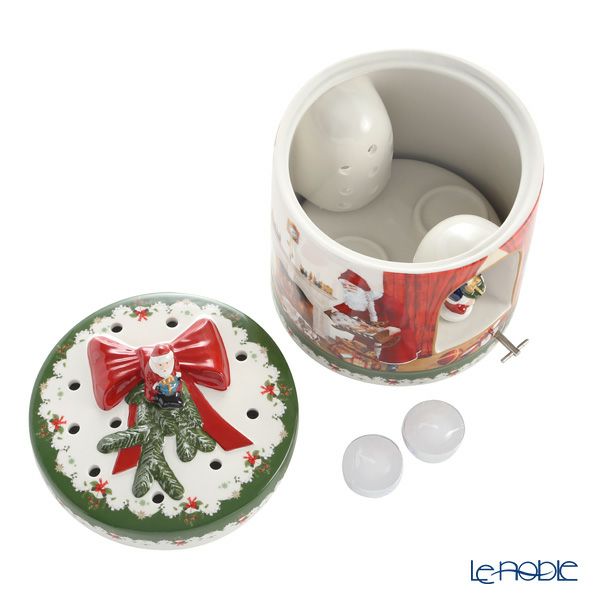ビレロイ＆ボッホ（Villeroy＆Boch）クリスマストイズ キャンドルボックス オルゴール付 サンタ ラウンド 6692