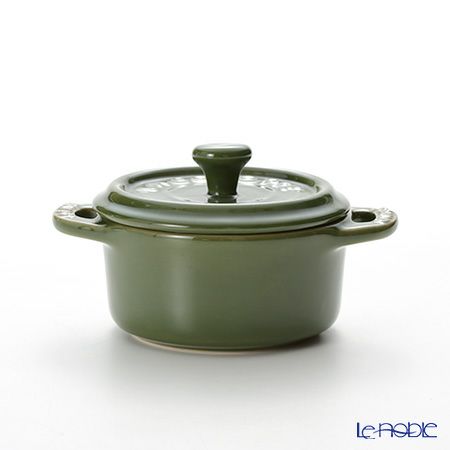 ストウブ（staub） ココットラウンド（セラミック製） 10cm／200ml バジルグリーン