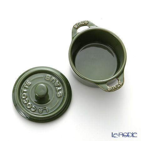 ストウブ（staub） ココットラウンド（セラミック製） 10cm／200ml バジルグリーン