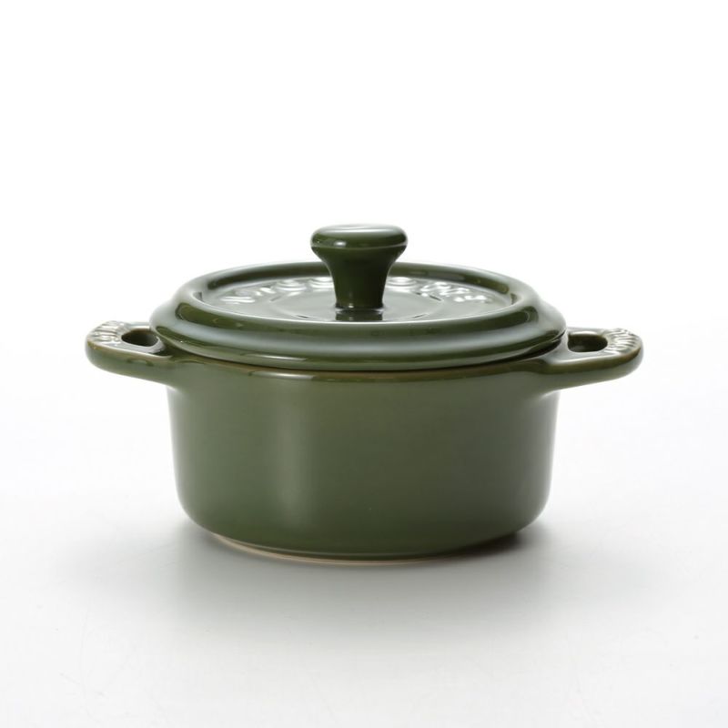 ストウブ（staub） ココットラウンド（セラミック製） 10cm／200ml バジルグリーン