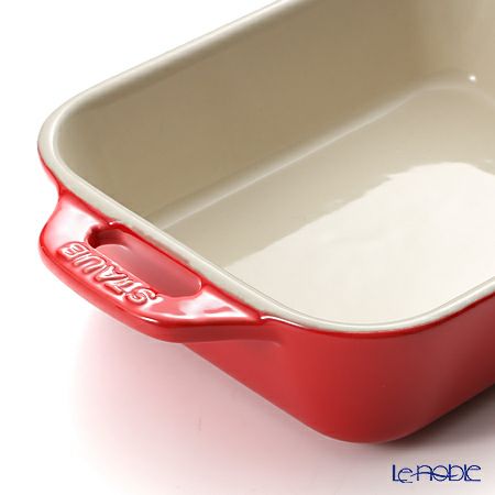 ストウブ（staub） レクタンギュラーディッシュ（セラミック製） 14×11cm／400ml チェリー