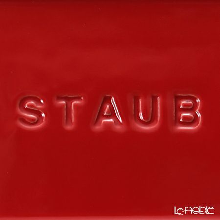 ストウブ（staub） レクタンギュラーディッシュ（セラミック製） 14×11cm／400ml チェリー