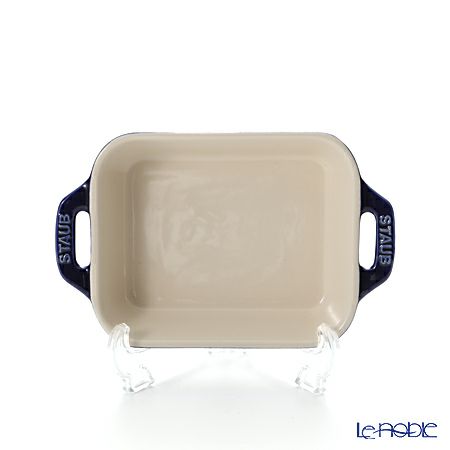 ストウブ（staub） レクタンギュラーディッシュ（セラミック製） 14×11cm／400ml グランブルー