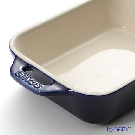 ストウブ（staub） レクタンギュラーディッシュ（セラミック製） 14×11cm／400ml グランブルー