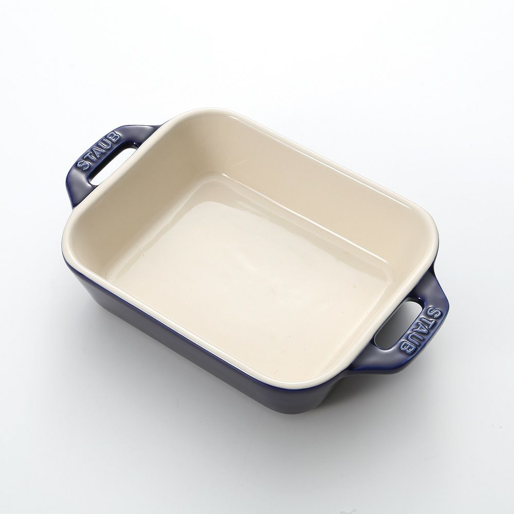 ストウブ（staub） レクタンギュラーディッシュ（セラミック製） 14×11cm／400ml グランブルー