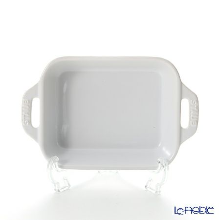 ストウブ（staub） レクタンギュラーディッシュ（セラミック製） 14×11cm／400ml ホワイト