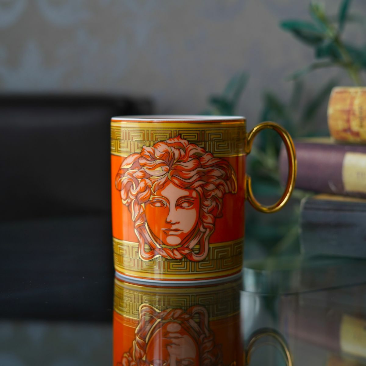 ローゼンタール ヴェルサーチェ／ヴェルサーチ VERSACE メドゥーサ アンプリファイド マグカップ オレンジ 300ml