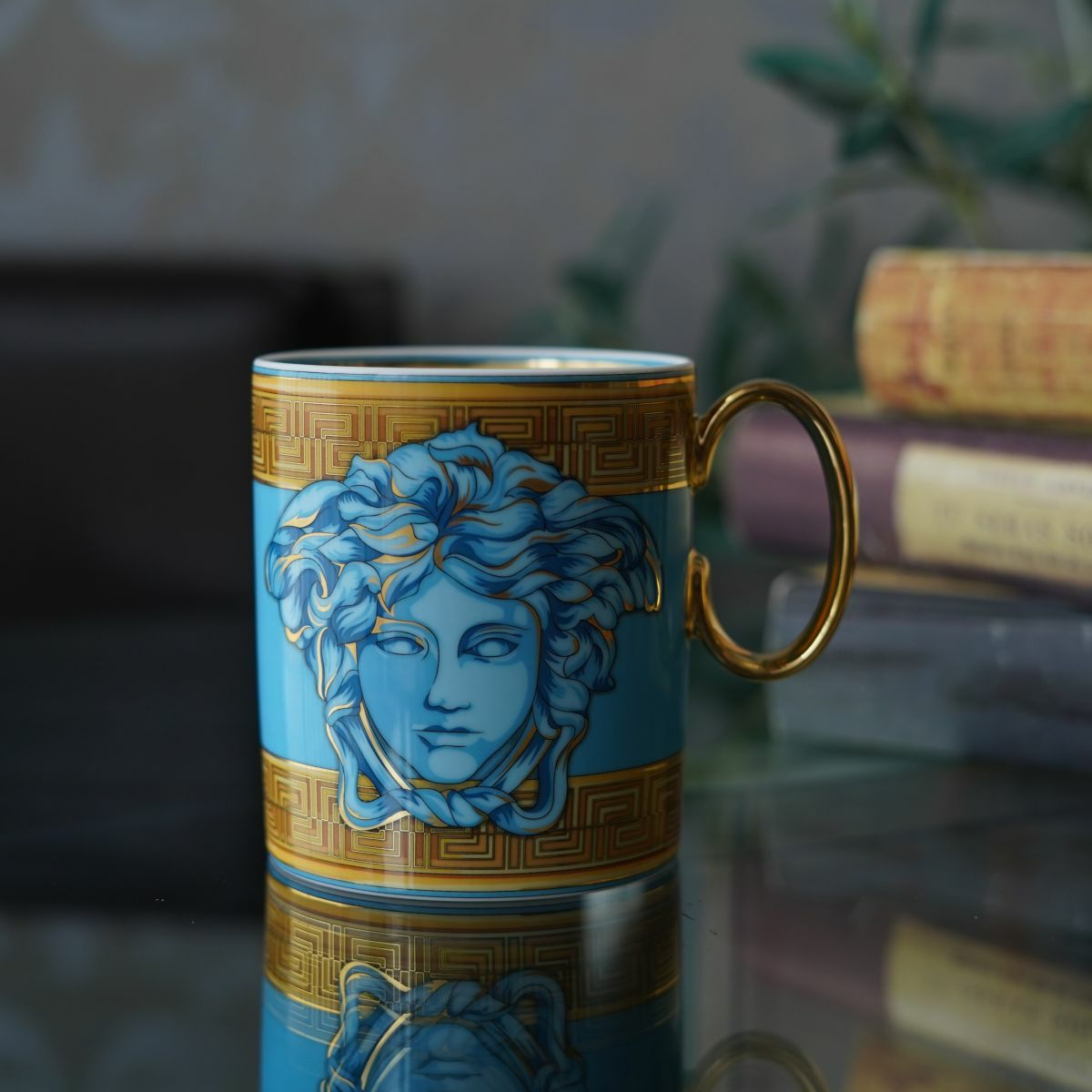 ローゼンタール ヴェルサーチェ／ヴェルサーチ VERSACE メドゥーサ アンプリファイド マグカップ ブルー 300ml