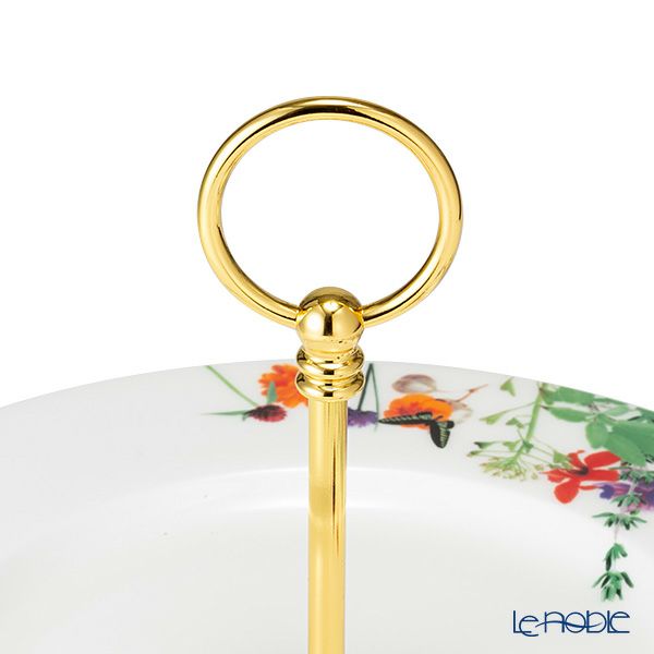 ローゼンタール グランドエア 2段ケーキスタンド ホワイト／ソフトセージグリーン 組み立て式