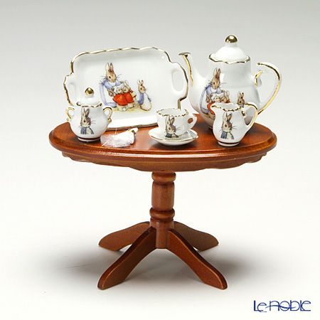 ロイター・ポーセリン ビアトリクスポター 060821／0 ピーターラビット ミニチュア コーヒーテーブルセット