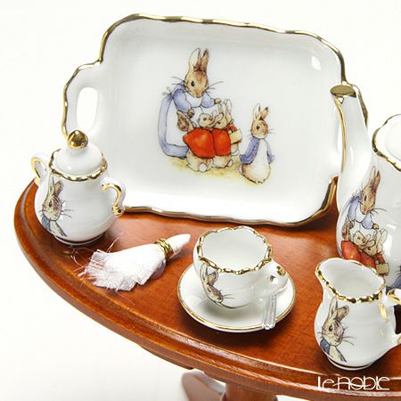 ロイター・ポーセリン ビアトリクスポター 060821／0 ピーターラビット ミニチュア コーヒーテーブルセット