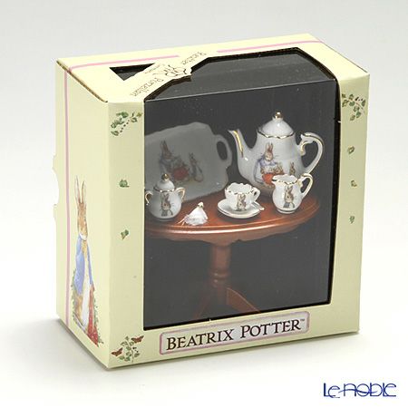 ロイター・ポーセリン ビアトリクスポター 060821／0 ピーターラビット ミニチュア コーヒーテーブルセット