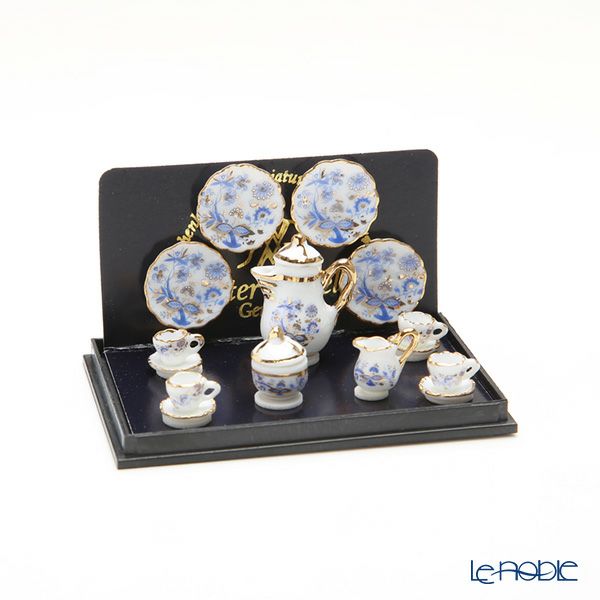 ロイター・ポーセリン ブルーオニオン ゴールド 001.363／6 ミニチュア コーヒーセット （4客）