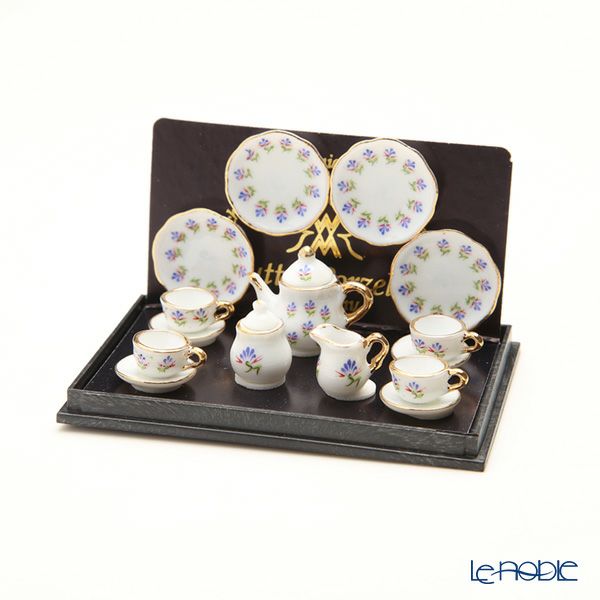 ロイター・ポーセリン ブルー フラワー 001.364／6 ミニチュア ティーセット （4客）