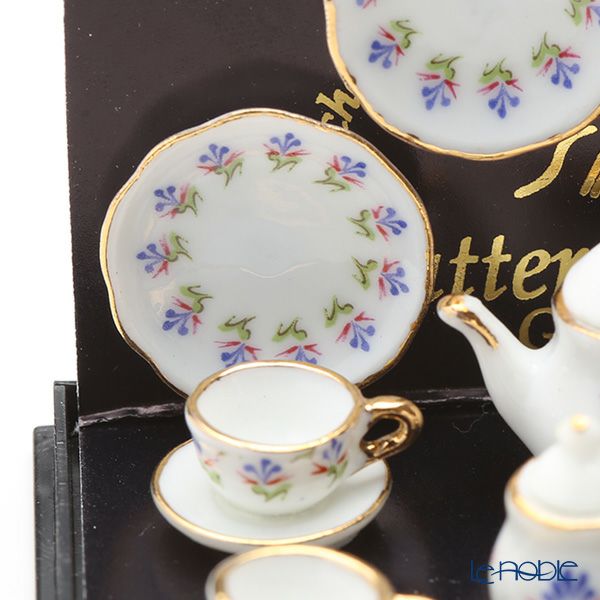 ロイター・ポーセリン ブルー フラワー 001.364／6 ミニチュア ティーセット （4客）