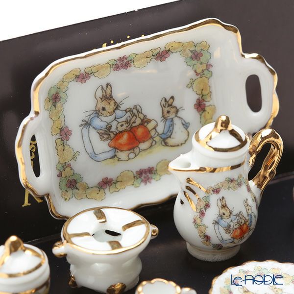 ロイター・ポーセリン ビアトリクスポター 057.361／6 フラワー ミニチュア ティートレイセット