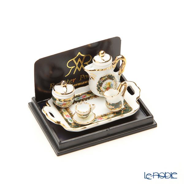 ロイター・ポーセリン アイリッシュ ゴールド 001.646／5 ミニチュア コーヒートレイセット