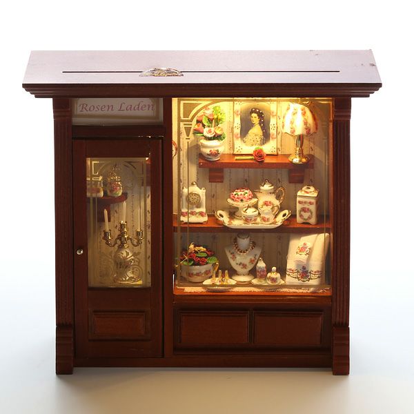 ロイター・ポーセリン ローズ ショップ 102.798／3 LEDライト付 ミニチュア ピクチャーボックス L