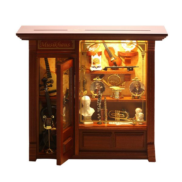 ロイター・ポーセリン ミュージック ショップ 102.797／3 ミニチュア ピクチャーボックス L ライト付