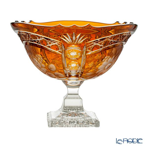 アルンシュタットクリスタル アルンシュタットフラワー ボウル 25cm アンバー（色被せガラス） 31495