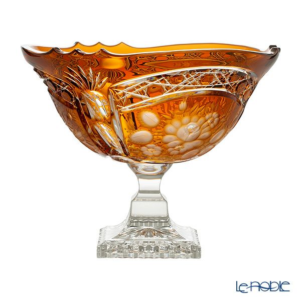 アルンシュタットクリスタル アルンシュタットフラワー ボウル 25cm アンバー（色被せガラス） 31495