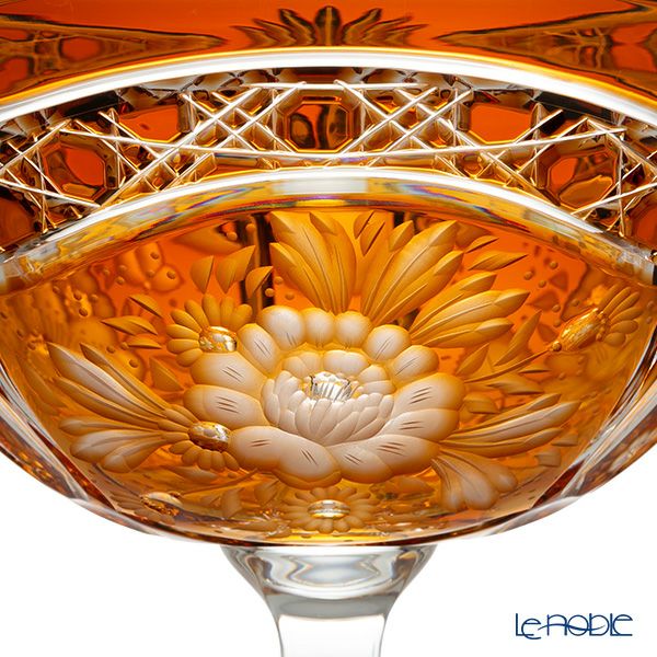 アルンシュタットクリスタル アルンシュタットフラワー ボウル 25cm アンバー（色被せガラス） 31495