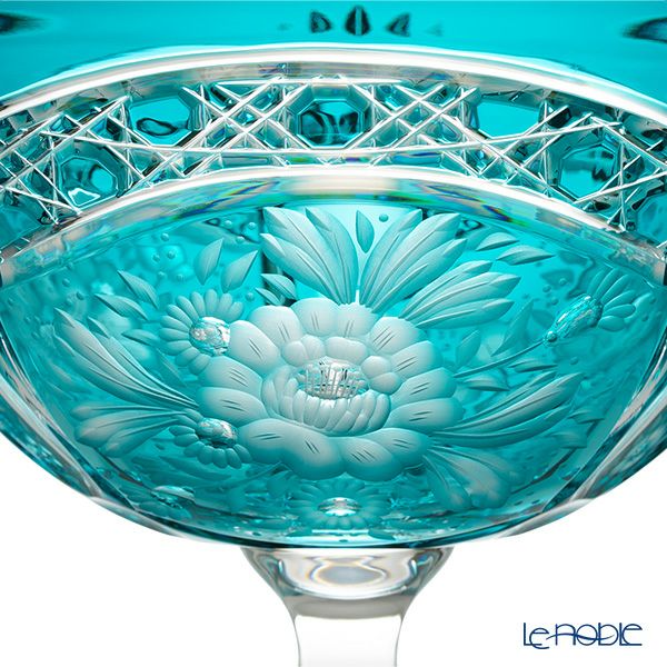 アルンシュタットクリスタル アルンシュタットフラワー ボウル 25cm アズールブルー／瑠璃（色被せガラス） 32273