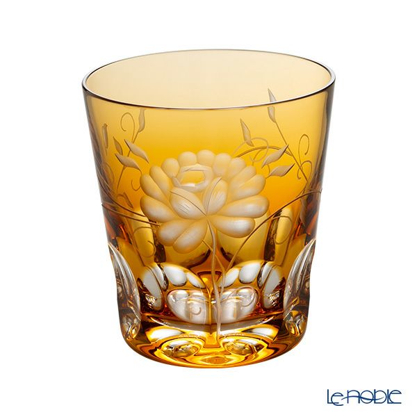 アルンシュタットクリスタル ローズ オールドファッショングラス 270ml アンバー（色被せガラス）33363