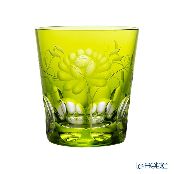 アルンシュタットクリスタル ローズ オールドファッショングラス 270ml グリーン （色被せガラス）33365