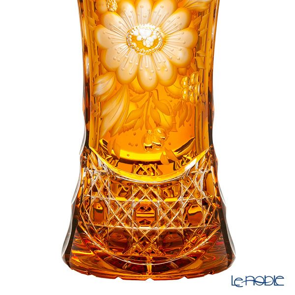 アルンシュタットクリスタル アルンシュタットフラワー ベース 26cm アンバー（色被せガラス）34457