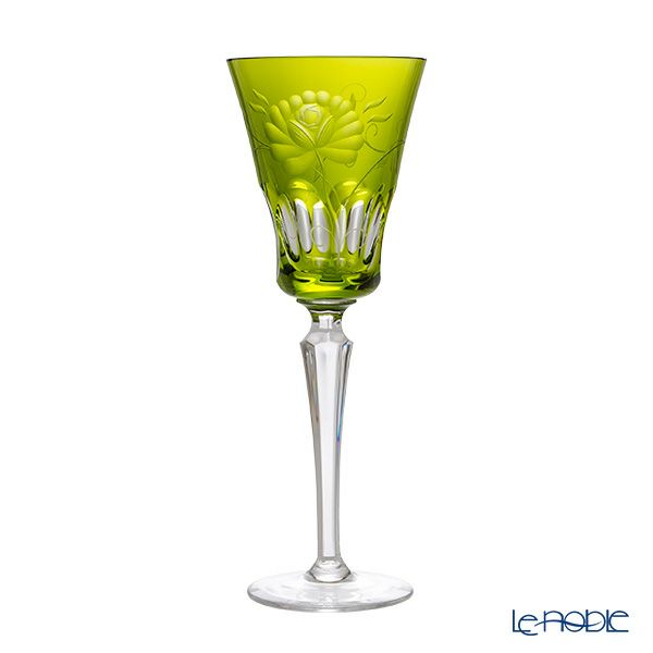 アルンシュタットクリスタル ローズ ワイングラス 270ml グリーン（色被せガラス）35698