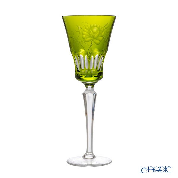 アルンシュタットクリスタル ローズ ワイングラス 270ml グリーン（色被せガラス）35698