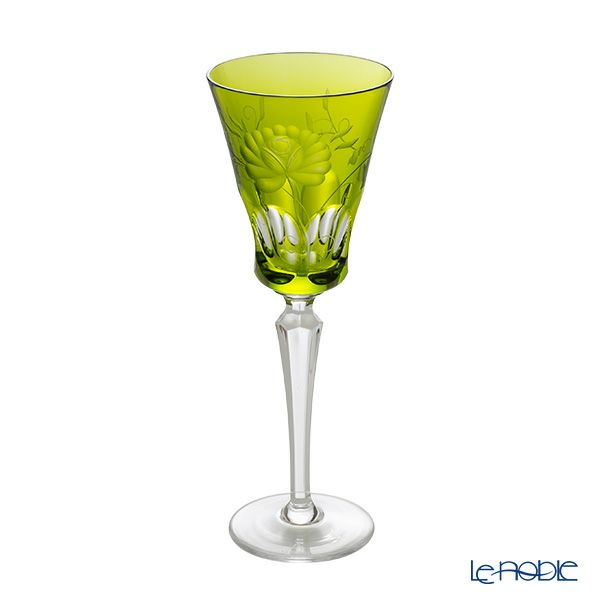 アルンシュタットクリスタル ローズ ワイングラス 270ml グリーン（色被せガラス）35698