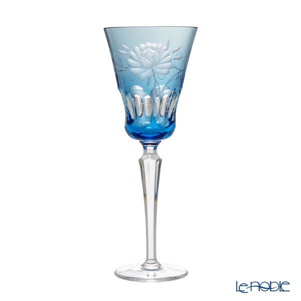 アルンシュタットクリスタル ローズ ワイングラス 270ml アクア（色被せガラス）35699