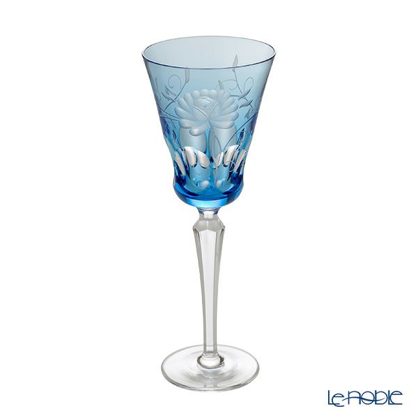 アルンシュタットクリスタル ローズ ワイングラス 270ml アクア（色被せガラス）35699