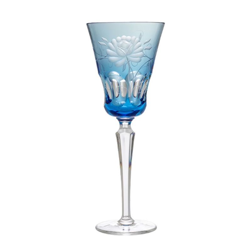 アルンシュタットクリスタル ローズ ワイングラス 270ml アクア（色被せガラス）35699