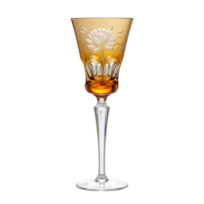 アルンシュタットクリスタル ローズ ワイングラス 270ml アンバー（色被せガラス）35700